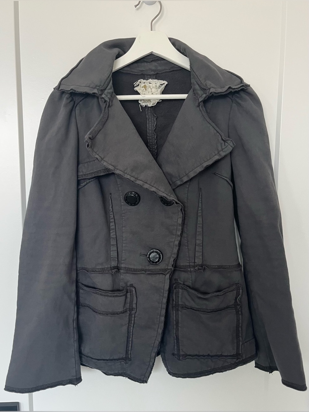 Raw Earth Wild Sky Gray Jacket 100% Organic Cotton Handmade In The USA Women’s S